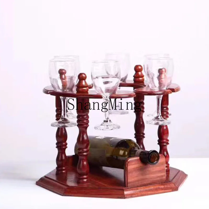 

ZYY solid wood creative hanging goblet holder upside down wine glass holder household mahogany wine rack ornament