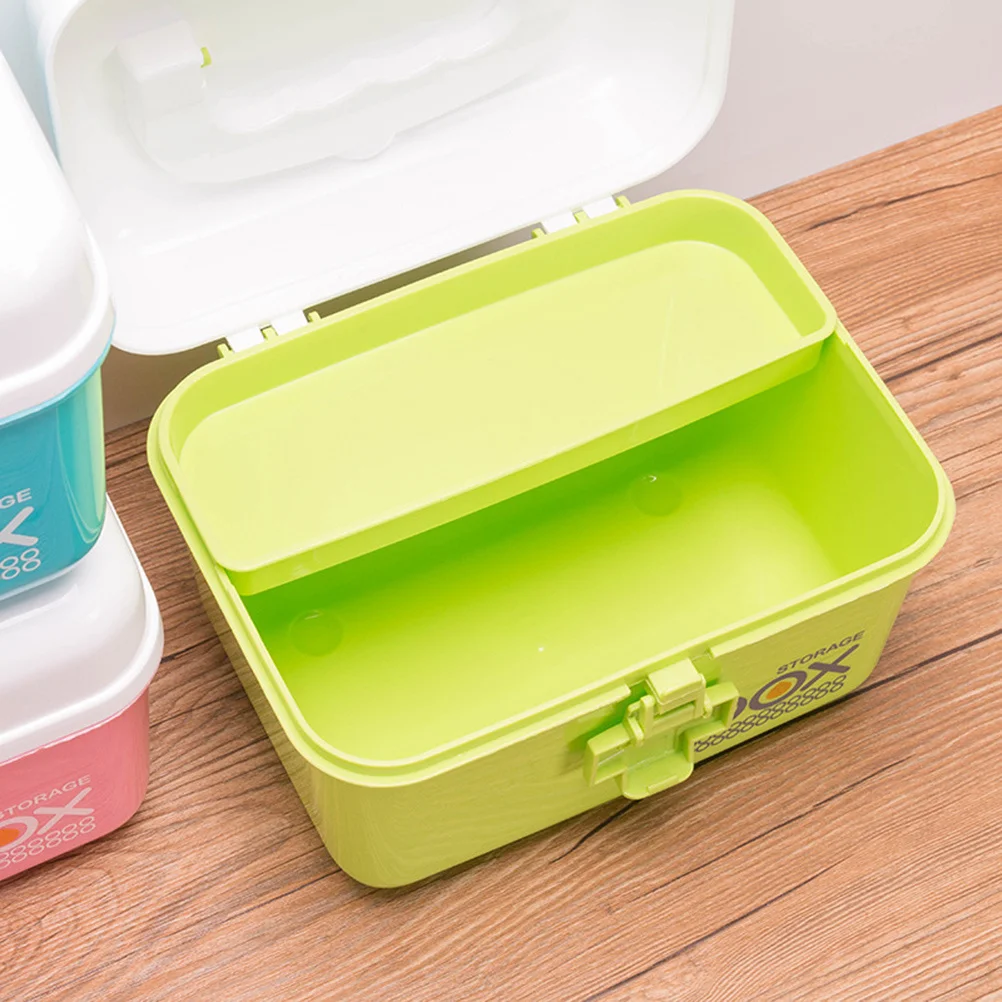 

Large Capacity Medicine Storage Organizer Double Layer Removable Tray Handle For Home Family First Aid Kit Container Case