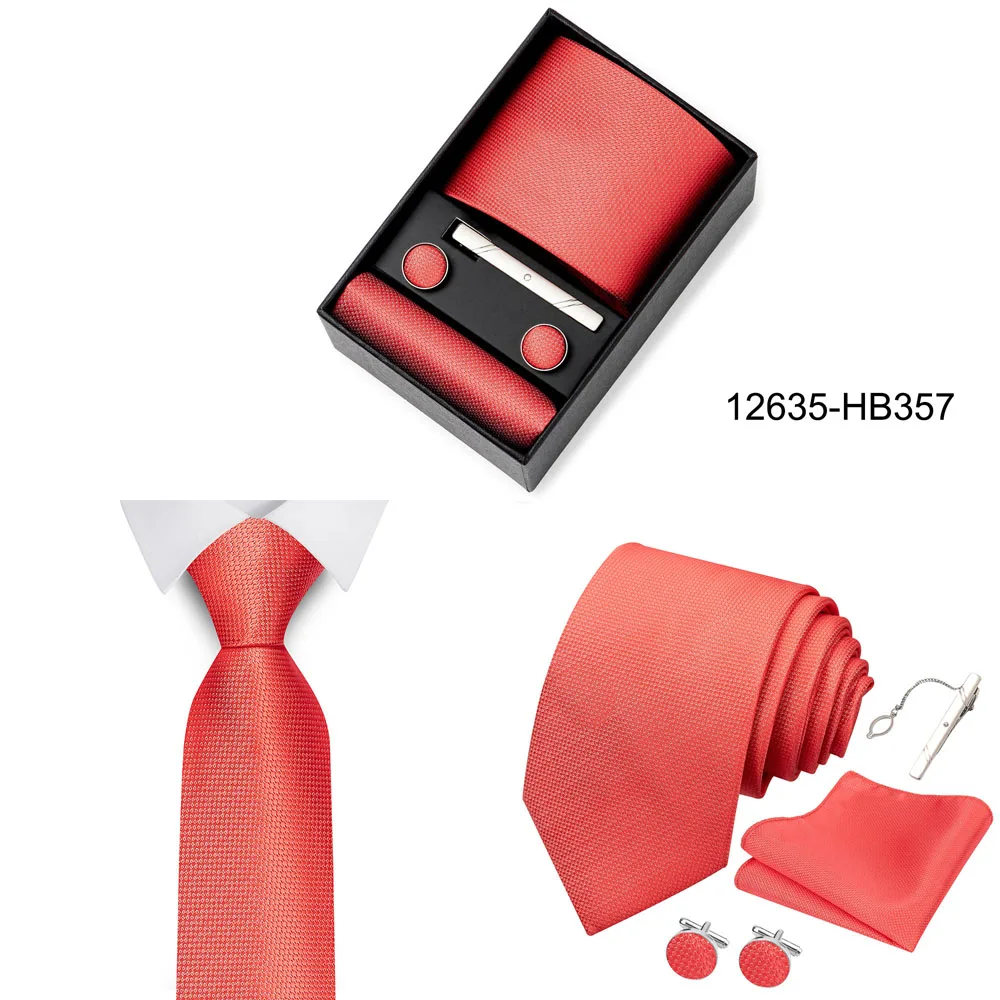 Heißer Verkauf Urlaub Geschenk Box Für Männer 8 cm Krawatte Taschentuch Manschettenknopf Clip Set Blau Druck Hochzeit Geschenk Fit Business – Detail 21