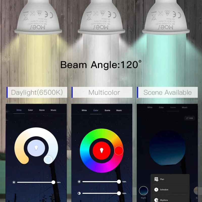 Aubess tuya gu10 wifi luz inteligente lâmpadas led rgbcw 5w pode ser escurecido lâmpadas vida inteligente controle remoto contro trabalho com alexa