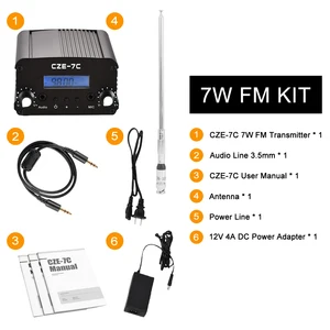طقم إرسال FM احترافي ، راديو FM 7W ، بث ، بعيد المدى ، هوائي الكنيسة ، احترافي أعلى 10 مبيعات هوائي راديو FM طويل المدى - No10