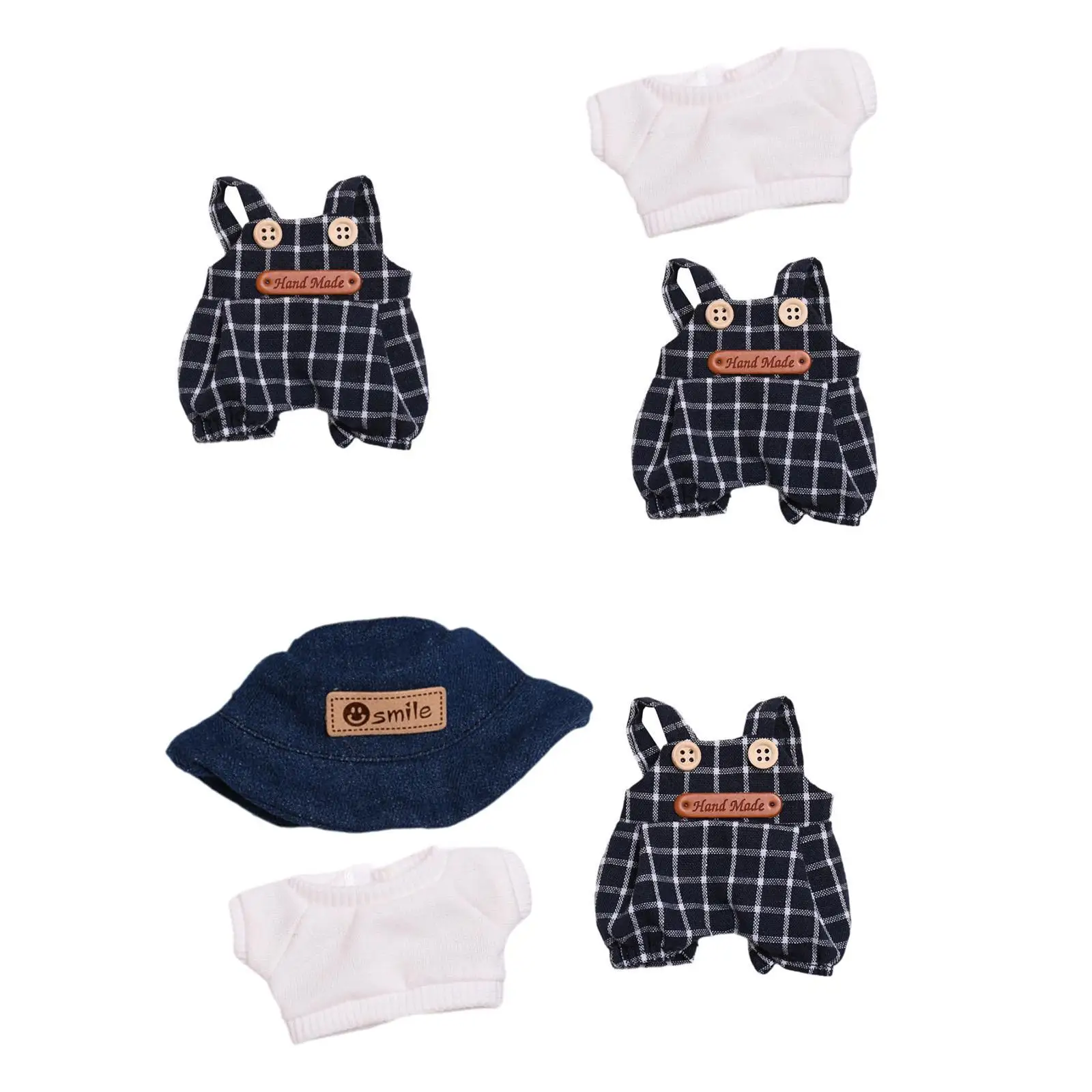 Plush Doll Jumpsuit Costumes Fashion DIY Accessories for Kids Hands on Imagination Make Your Own Dolls Dress up for 17cm Doll