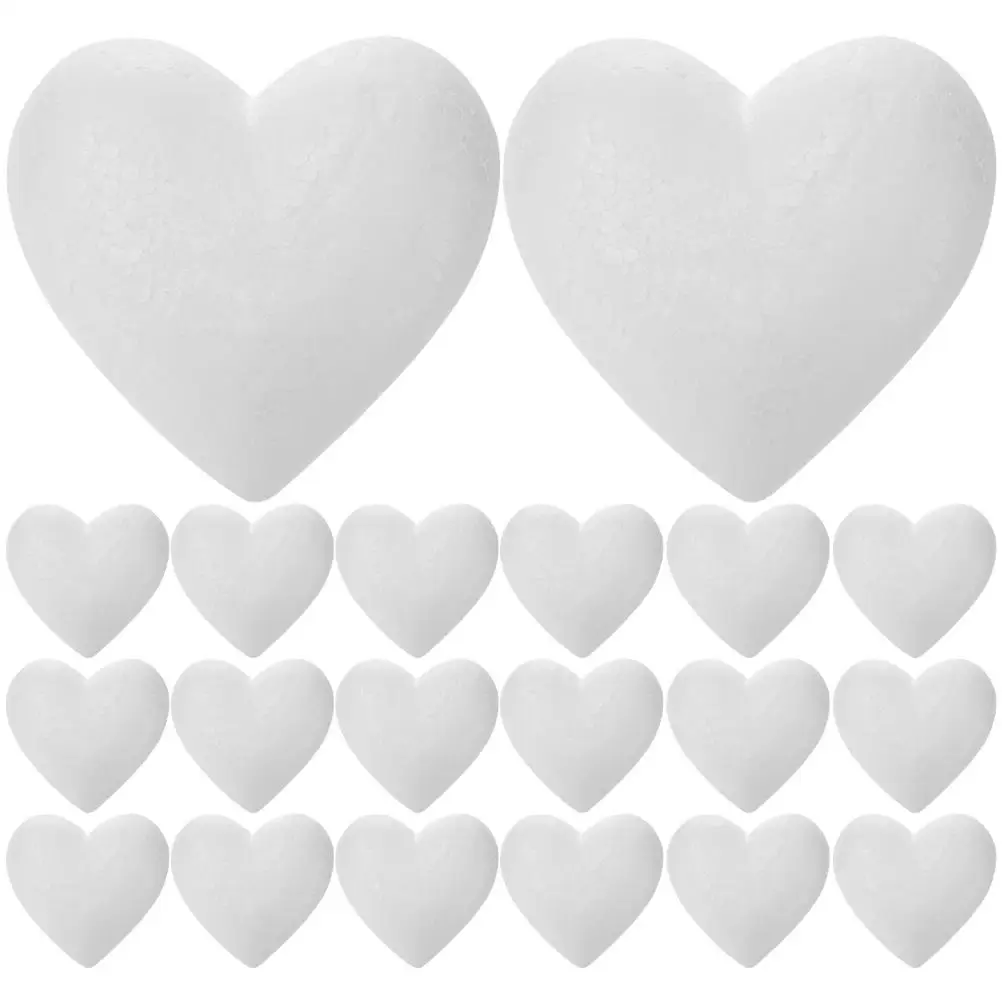 

20pcs Heart Foam Balls Wedding Diy Ornament White Unfinished DIY Craft Supplies Wedding Decorations Kids Crafts Foam