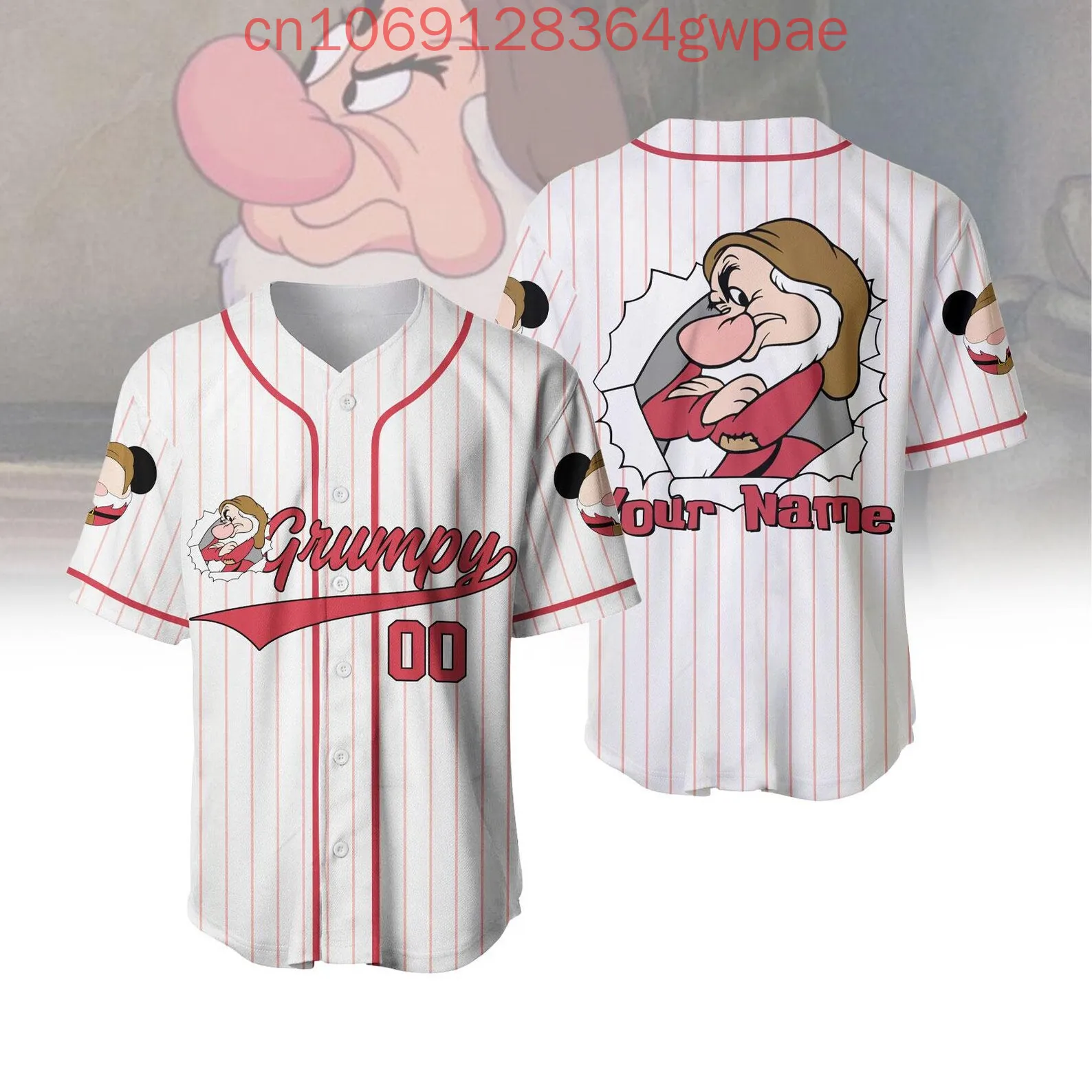 

Grumpy Dwarf 3D Print Baseball Jersey Men's Women's Kids Casual Baseball Shirts Tops Baseball Jersey Fashion Short Sleeve Shirt