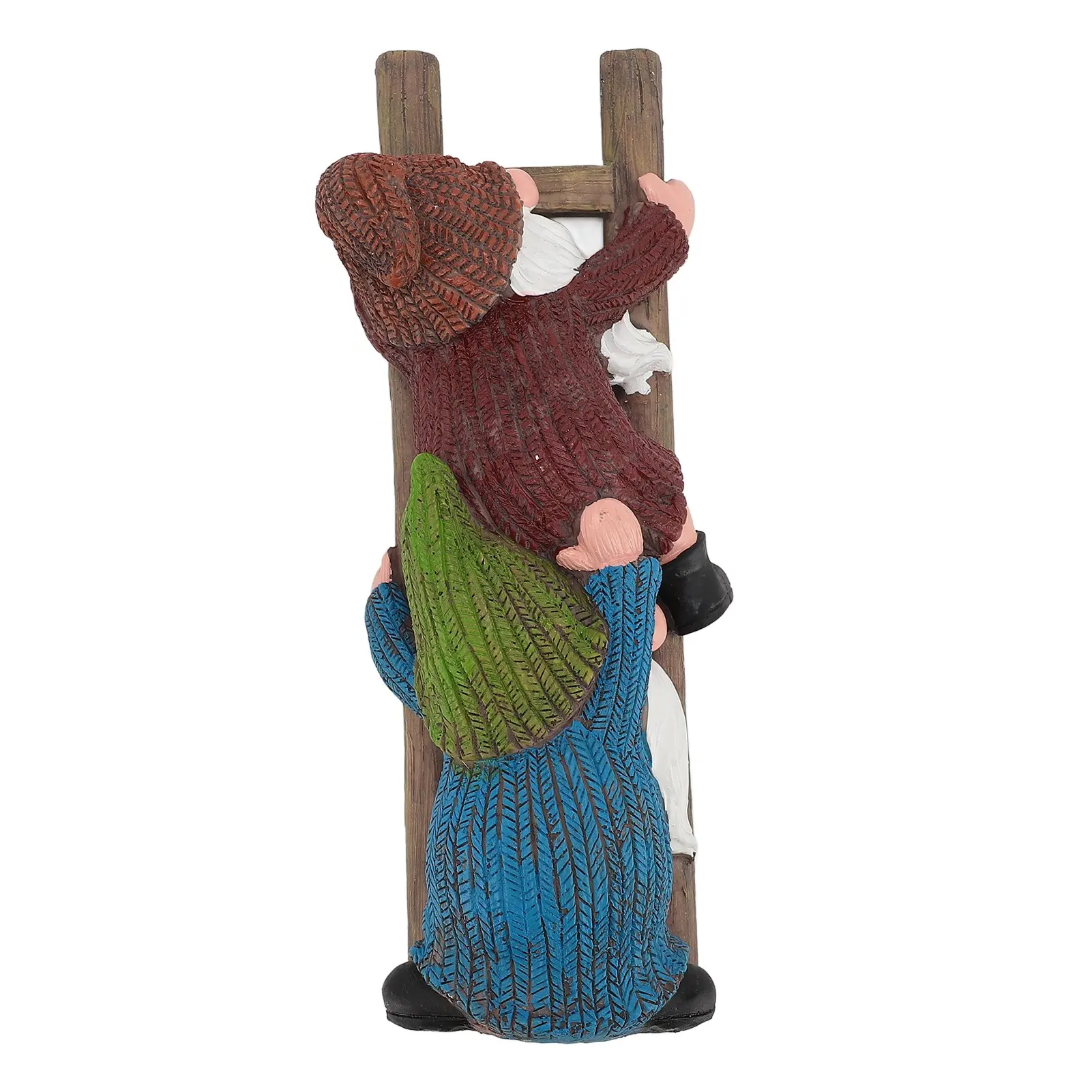 Garden Gnome Statue Resin Ladder Climbing Funny Gnome Garden Statue for Lawn Porch