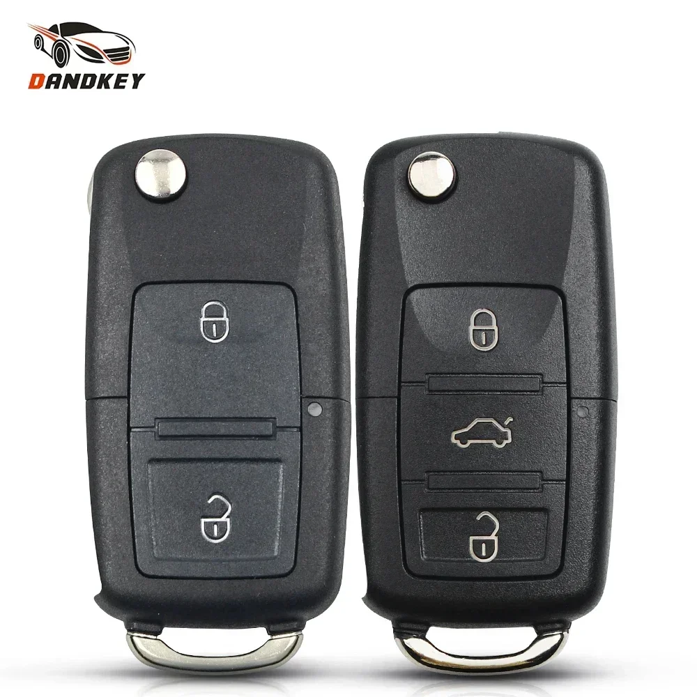 

DANDKEY 3PCS 2/3/4 BTN Remote Foliding Car Key Case For Volkswagen VW Golf Passat Polo Jetta Touran Bora Sharan Key Shell