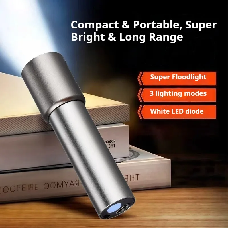 

2026 New EDC Portable Flashlight Type-C Rechargeable LED Flashlights for Defense Personal Self Defense Camping Hiking Torch