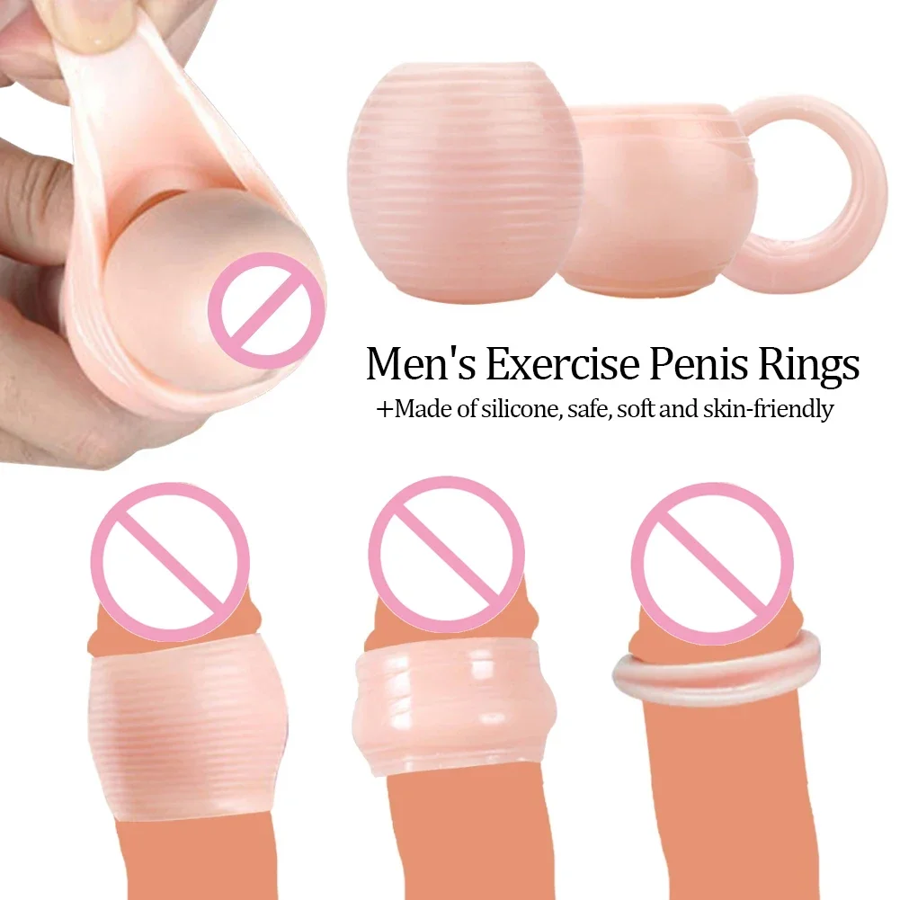 3 Pz/set Correzione del Prepuzio Maschile Giorno e Notte Anelli Del Pene Uomini Giocattoli Del Sesso Ritardare L'eiaculazione Uomini Dispositivo di Castità Vite a Forma di Cazzo