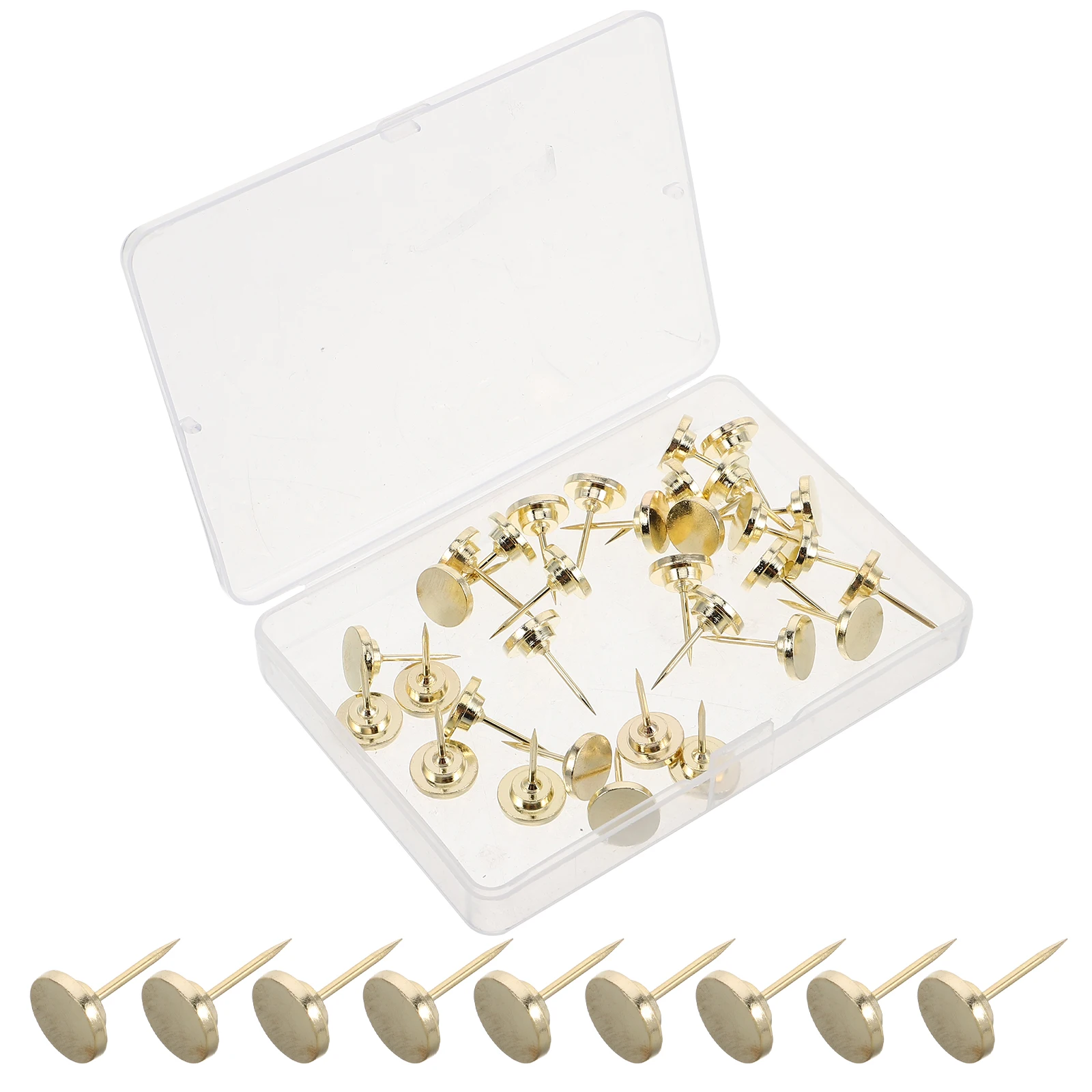 

50 Pcs Zinc Alloy Thumbtacks Heavy Duty Push Pins for Bulletin Board Office Supplies DIY Cork Board Decorative Map Nails Round