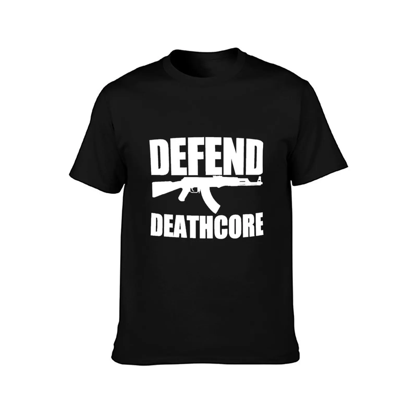 Defend Deathcore - White T-Shirt, Summer Casual Cotton Tee, Oversized Streetwear Tops, Vintage Graphic Print, Unisex Men Women