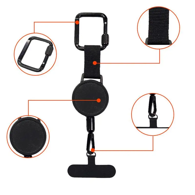 حامل هاتف قابل للسحب مضاد للسرقة، حزام حبل للهاتف المحمول، حبل أمان للهواتف الذكية مع مشبك حزام، حبل للهاتف المحمول للسفر