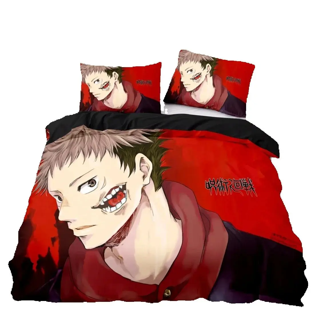 Satoru Gojo Quilt Cover and Pillowcases Single/Double/Queen/King,Japan Famous Anime Duvet Cover Sets,Jujutsu Kaisen Bedding Set