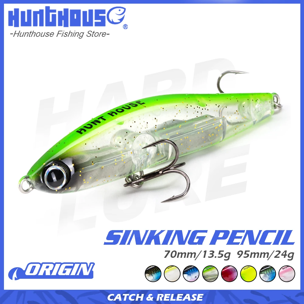 Hunthouse Honey Trap Pencil Sinking Fishing Lure Hard Bait Wobblers Trolling 70mm 95mm Saltwater For Pike Sea Bass Fish Tackle