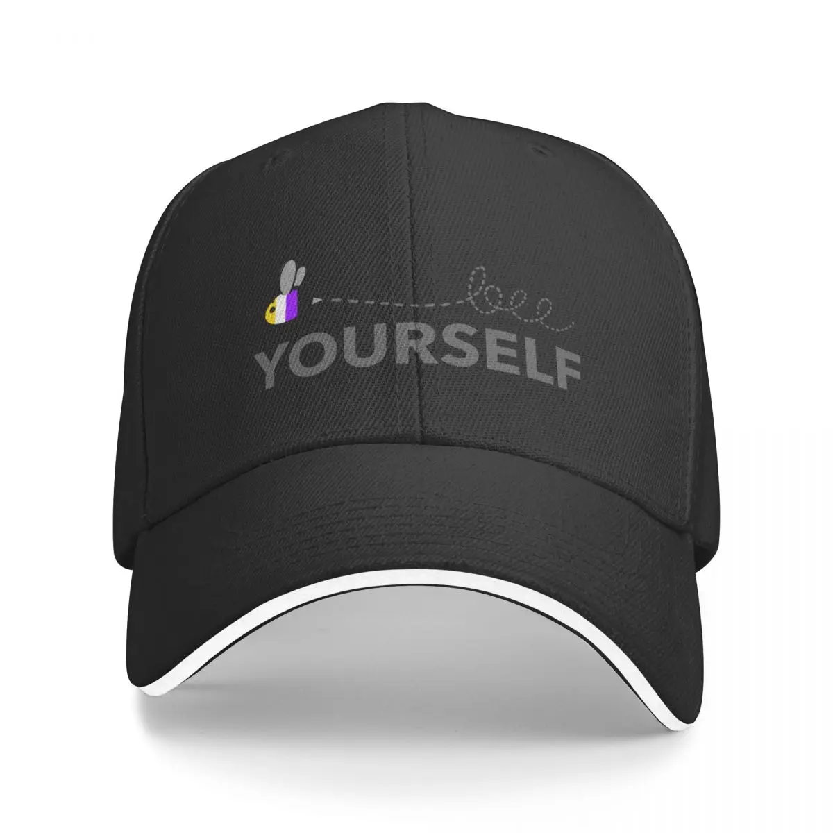 Bee Yourself Non-Binary Pride Baseball Cap Custom Cap Kids Hat Snap Back Hat Golf Wear Trucker Hats For Men Women's