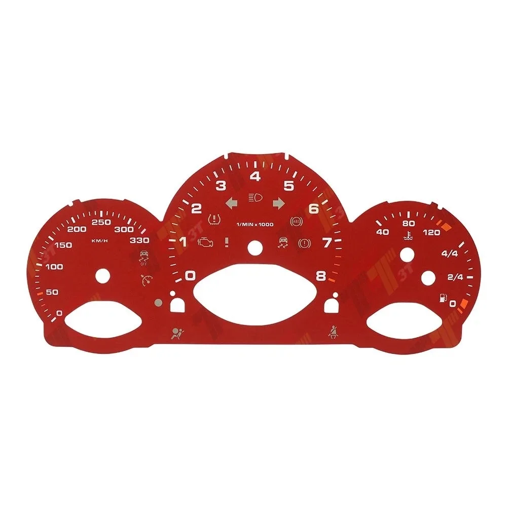 8000 U/min 330 km/h Tacho-Zifferblatt-Overlay für Porsche 911 997 Carrera Instrumentencluster Rot Weiß Gelb – Detail 5