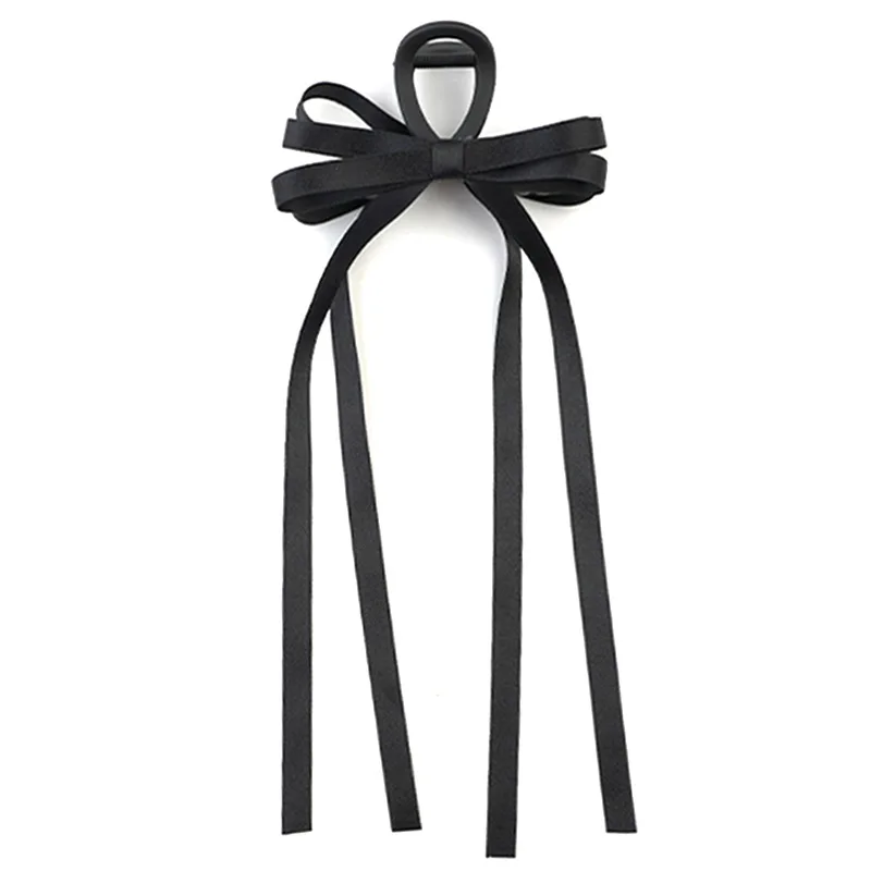 Black Bow Ribbon Hair Claw Clips Temperament Elegant Hairpin Women Princess Headdress Fashion Grab Clip Female Hair Accessories