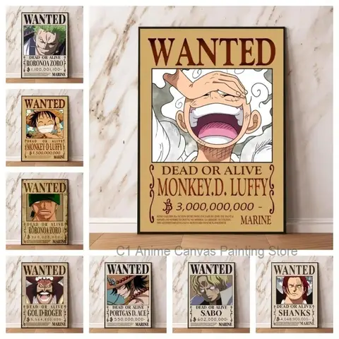 Anime Posters O Ne P Iece Luffy Bounty Wanted Marco Modern Living Room Decoration Paintings Birthday Gifts Hd Print Art Prints
