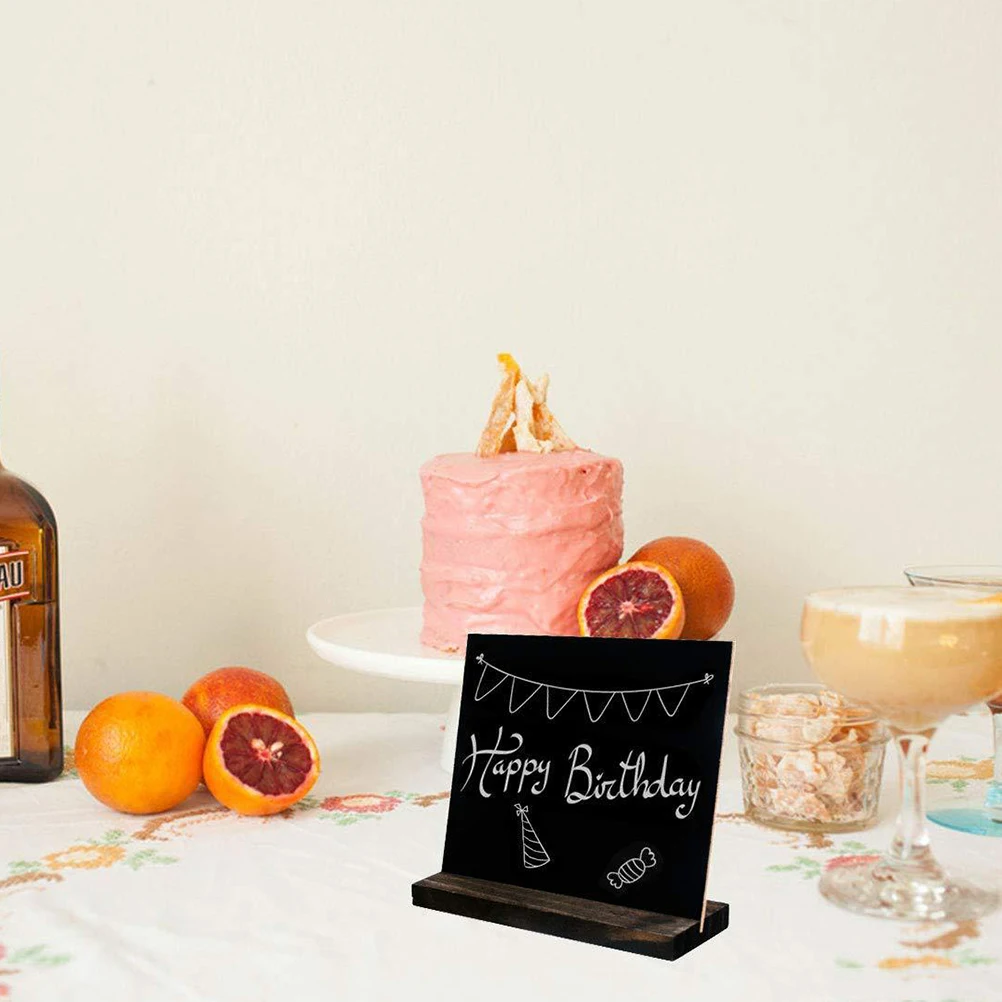 

3pcs Small Chalkboard Signs Vintage Wooden Desktop Blackboards For Menu Message Board Display Price Boards Multifunctional