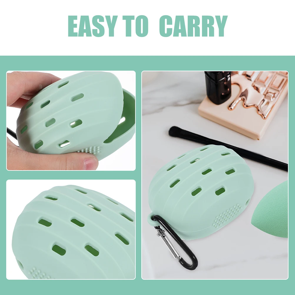 

2 Pcs Makeup Sponge Holder Compact Powder Puff Case Silica Gel Beauty Egg Storage Box Travel Size Dustproof Safe