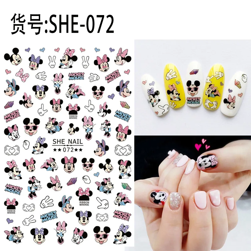 1 paquete de pegatinas 3D para uñas de Disney, dibujos animados de Mary Cat, suministros para uñas, pegatinas de Mickey, deslizadores de uñas del