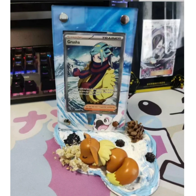 pokemon-terastal-umbreon-vaporeon-arceus-acrilico-estendido-pintura-preso-tijolo-ornamento-anime-colecao-cartao-psa-expositor