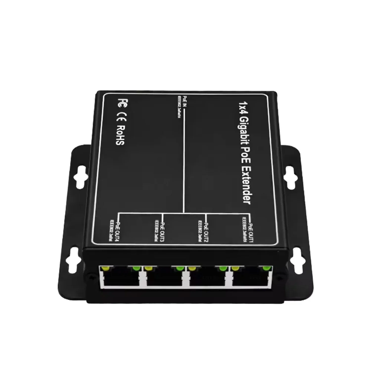 PEGATAH POE Extender 4 Port 1000Mbps Network Switch Repeater 90W IEEE802.3af/at Plug&Play for PoE Switch NVR IP Camera