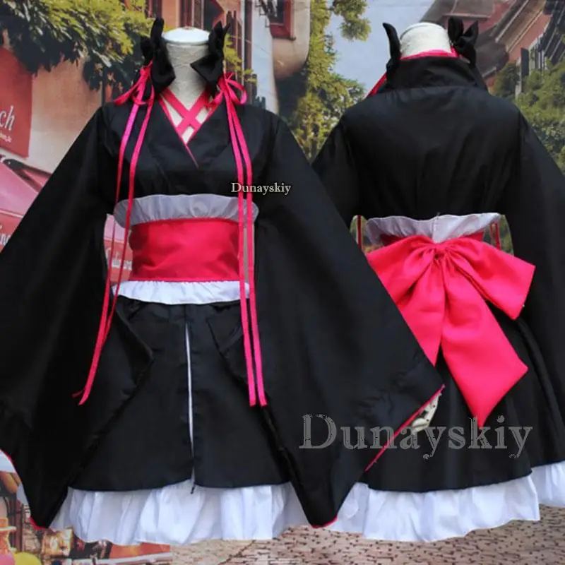 Kimono Yukata Robes Girls Anime Yaya Cosplay Costume Japanese Women Haori Party Dress Unbreakable Machine-Doll Clothing Set