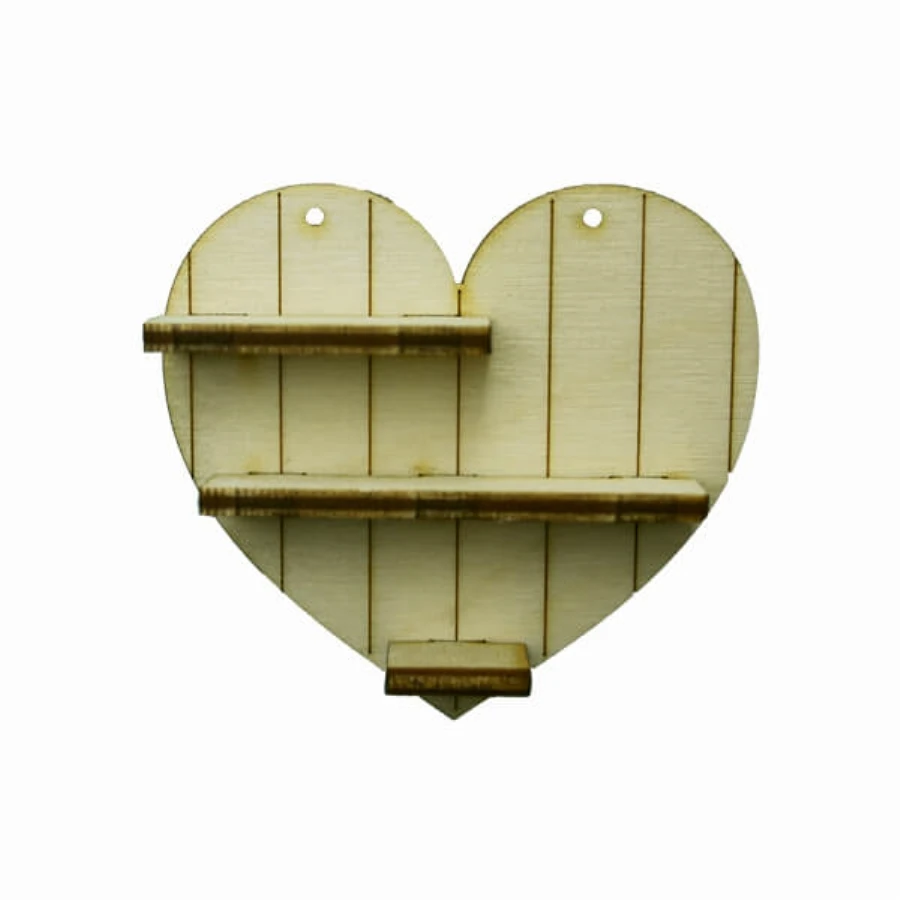 KD341 Heart Rack Wooden Package Ornament, Hobby Wood Painting Ornament