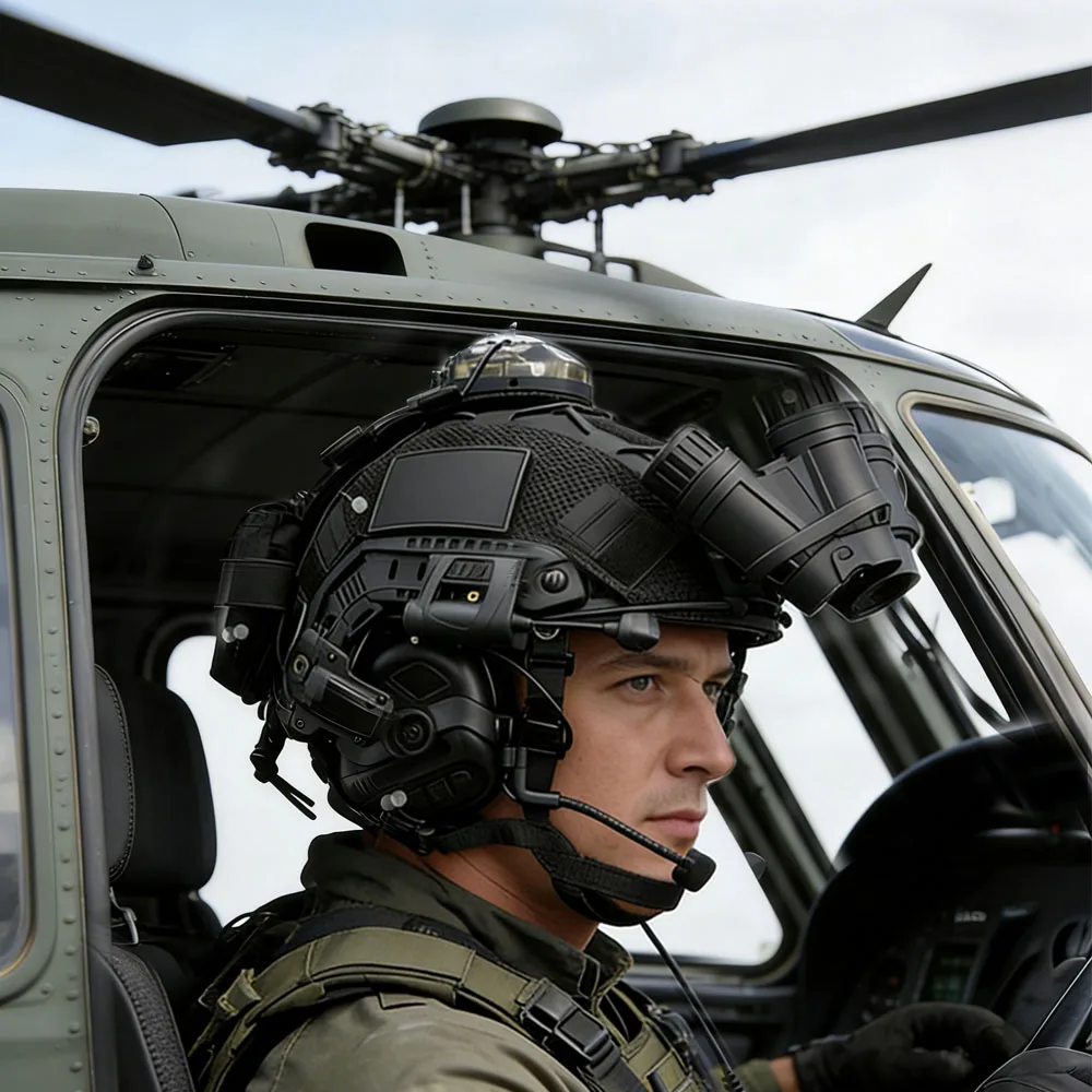 

Tactical FAST Helmet Set with 4-Eye Night Vision Goggles Model Headset L4G24 Mount for Outdoor Cosplay Airsoft CS Wargame