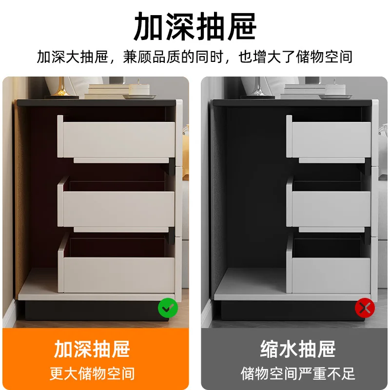 Bedroom Bedside Cabinet Light Luxury Multifunctional Locker With Drawer Nordic Simple Multi-layer Shelf Bedside Table