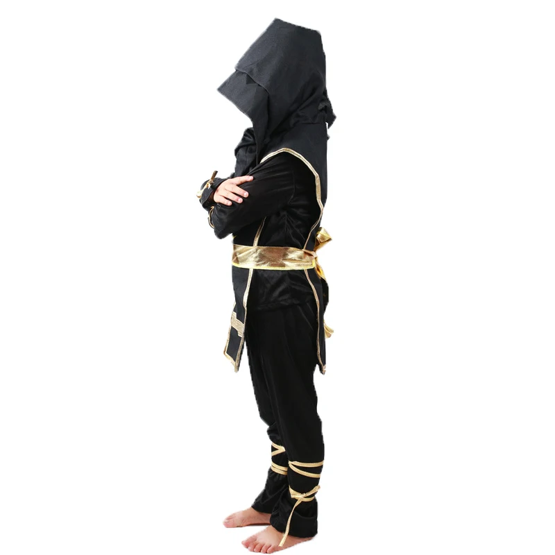 Boys Ninja Deluxe Costume NO Kids with Weapon Accessories Kids Kung Fu Outfit Halloween Ideas Toys