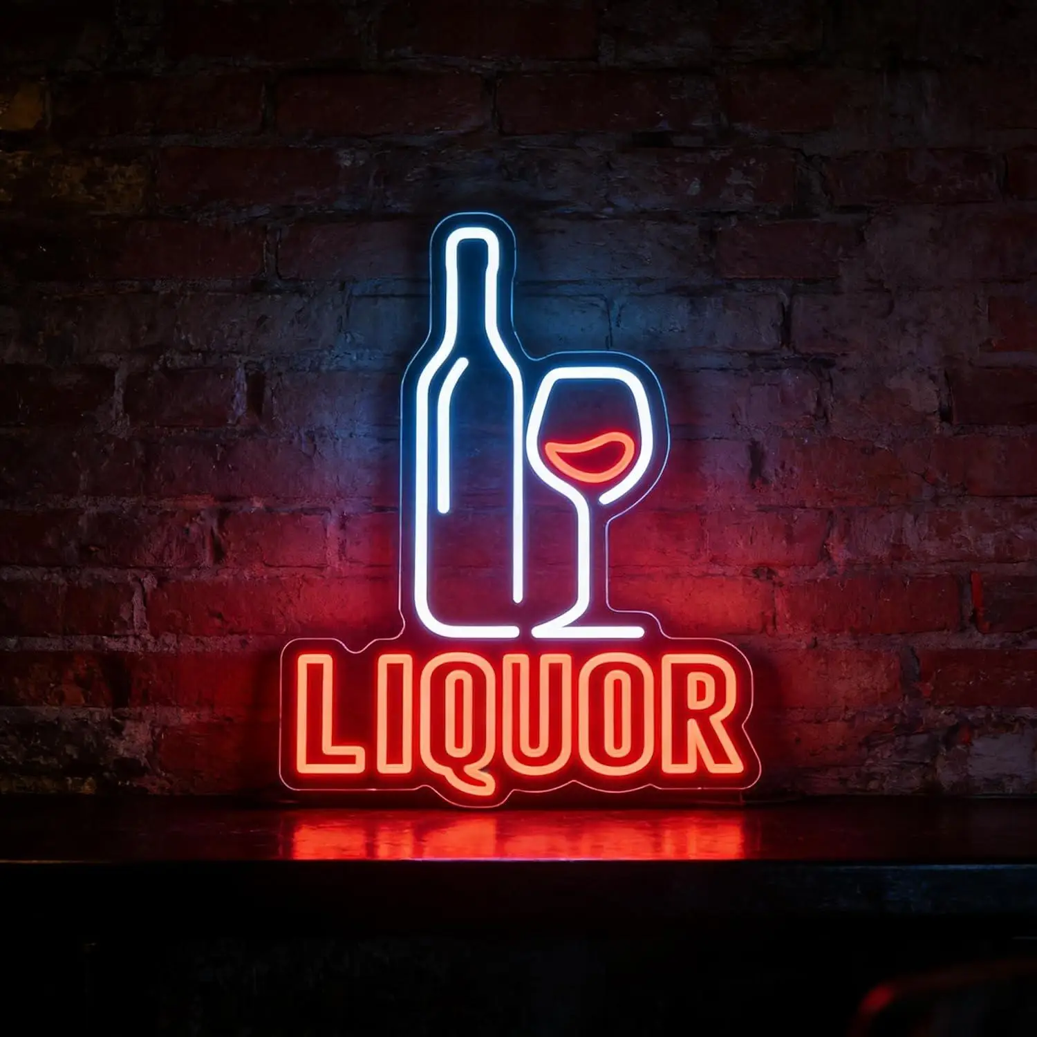 Liquor Neon Sign USB Dimmable LED Light for Bar Pub Restaurant Nightclub Business Store Open Sign Wall Decor Business Bar Signs