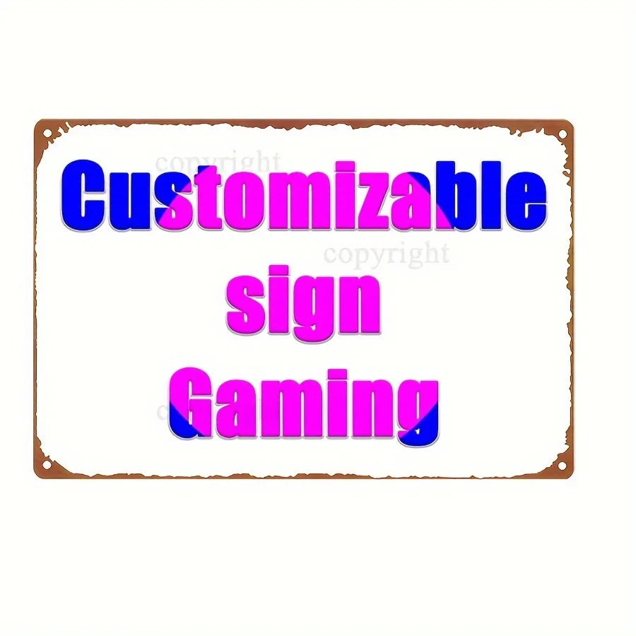 8x12 Inch Custom Gaming Metal Sign Retro Rustic Tin Wall Art Decor for Gamer Bedroom Home Bar