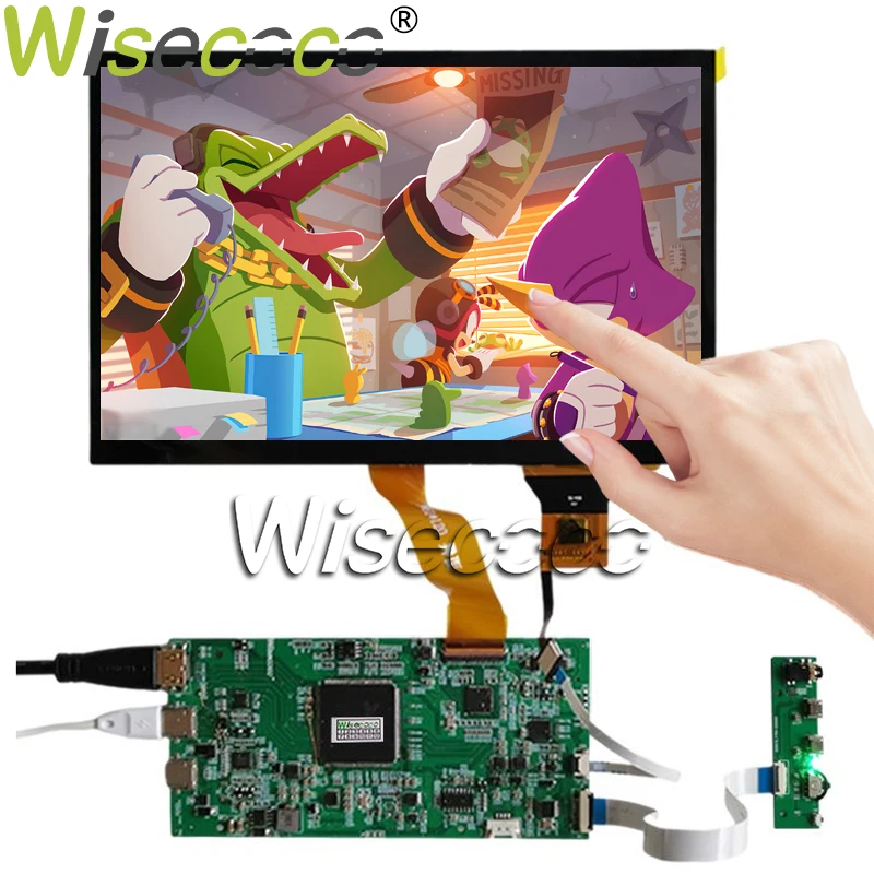 Imagem -03 - Wisecoco-monitor Lcd Touch Screen Isdn Usb-c Driver Board Linux Raspberry pi Game Box tv Box 2k 2560x1600