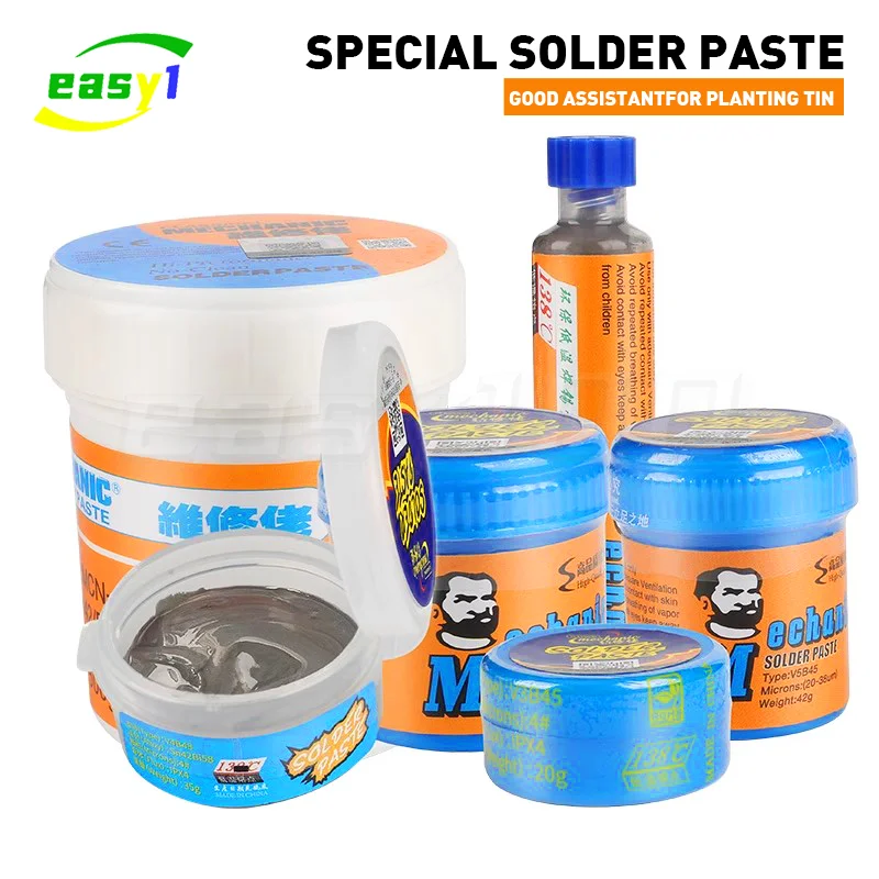 MECHANIC Lead-Free Solder Paste Low/High Temperature Soldering Flux Welding Tin Paste for Mobile Phone PCB BGA SMD Repair