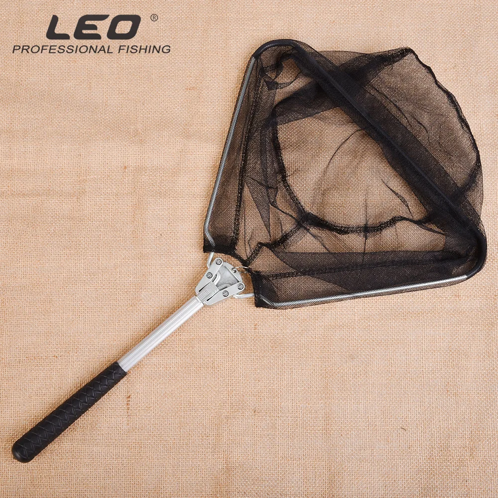 

50CM Aluminum Alloy Mini Landing Net Triangular Foldable Fishing Net With Rubber Handle Portable Freshwater Saltwater Angling