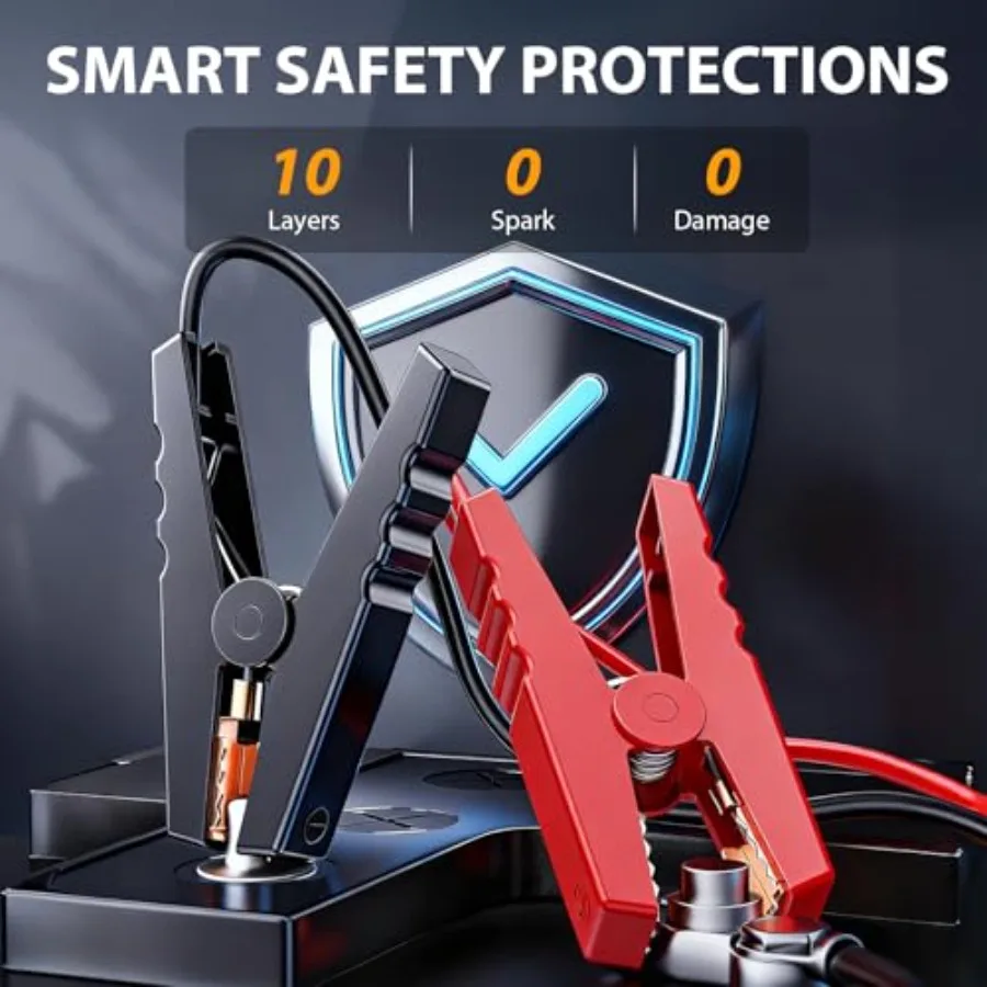 كاتب الانتقال المحمول مع ضاغط الهواء 2000A 10000mAh 150PSI لبطاريات السيارة 12 فولت دعم الوقود المزدوج للغاز 9L و7L Diese #6