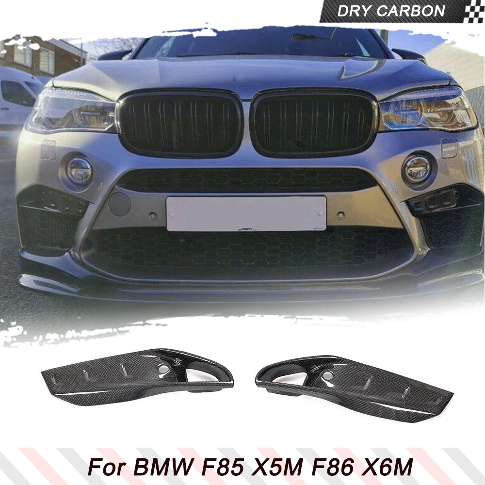 Dry Carbon Fiber Car Front Bumper Fog Lamp Trim Cover for BMW F85 X5M F86 X6M 2014 - 2018 Car Fog Lamp Cover Frame Trim