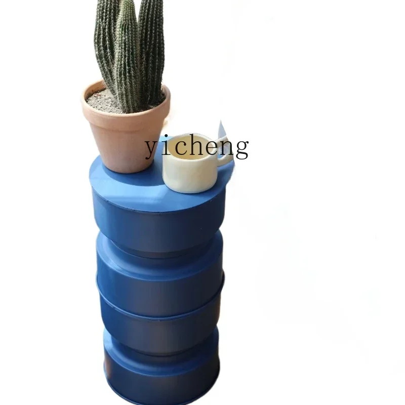 Blue Side Table Flower Stand Sofa Metal Simplicity Ins Art Design Living Room Iron Corner Tablen2
