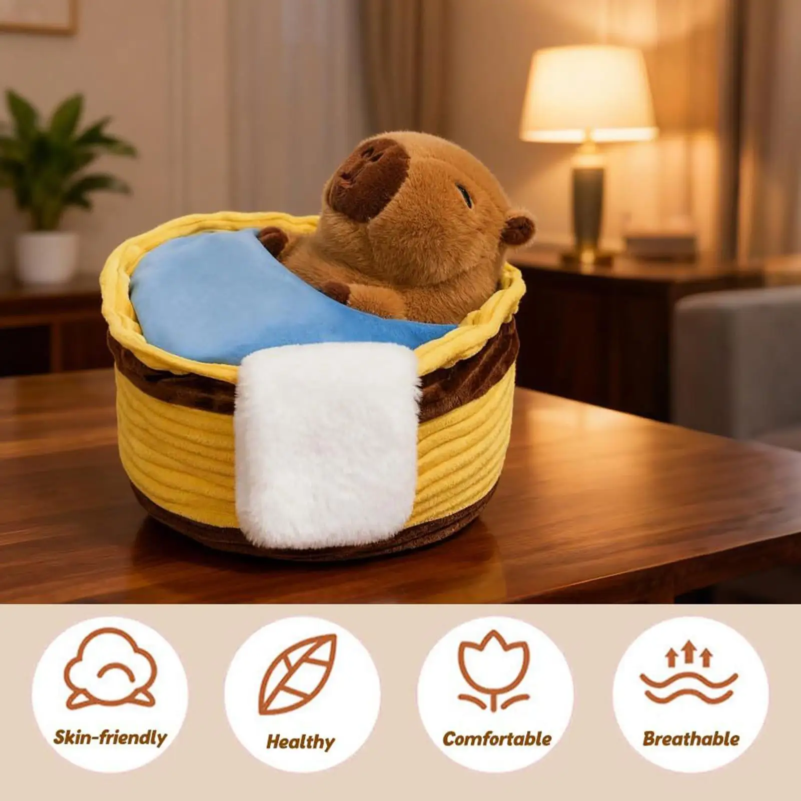 Cute Capybara Plush Soft Cute Doll Home Decor Adorable Stuffed Capybara Plush Toys For Boys Kids Toddler Teens Collectors