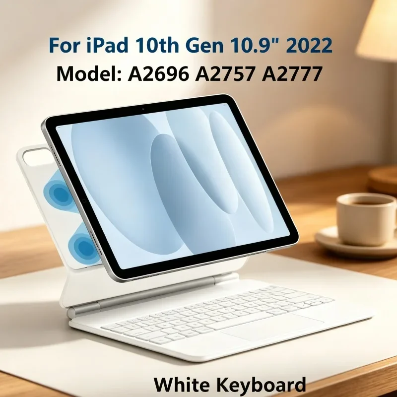 Large Trackpad Keyboard for iPad Pro 10.9 M4 M5, Two-Finger Scroll, Backlit, Magnetic Case