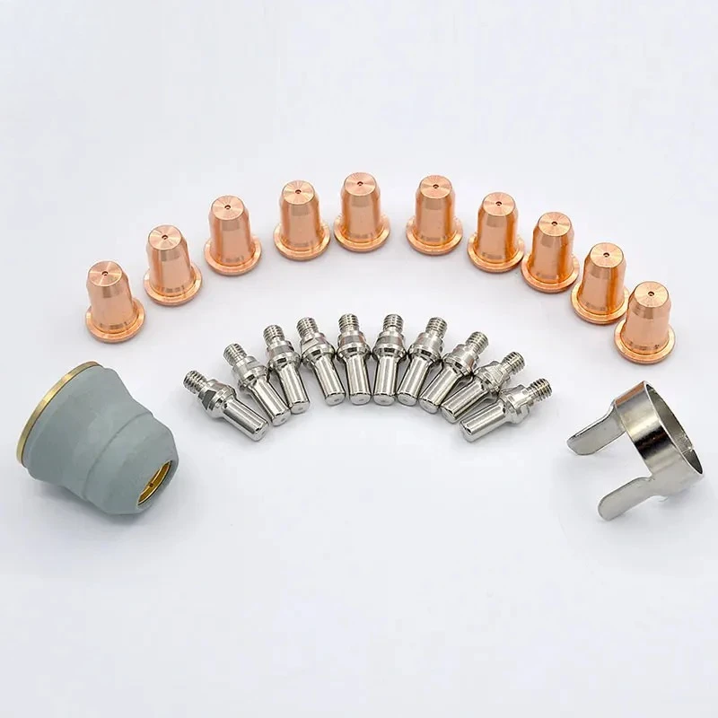 Plasma PT60 Cutting Torch Consumables 22Pcs Electrode Nozzle Swirl Ring and Spring Guide 22pcs Kit
