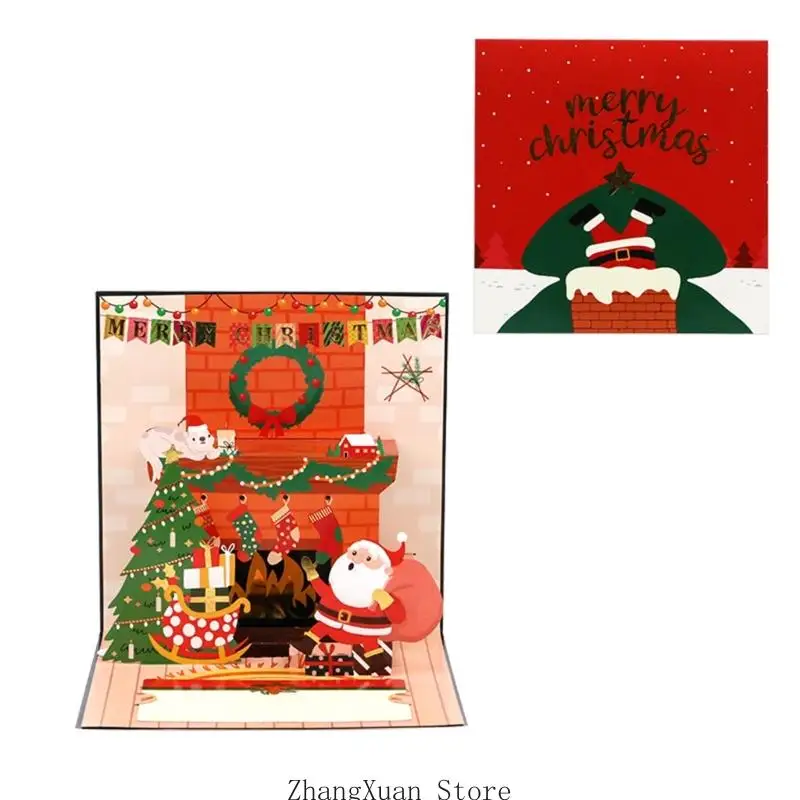 Weihnachtsgrußkarte mit Musik und 3D-Weihnachtspapierdesign 3XUF – Detail 2