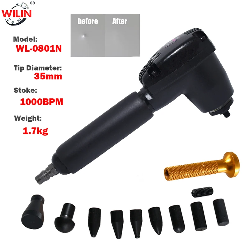 

Car Body Paintless Dent Removal Tools Aluminum Dent Pneumatic Auto Hammer with Knock Down Head Tap Down Tool Set Dent Repair Kit