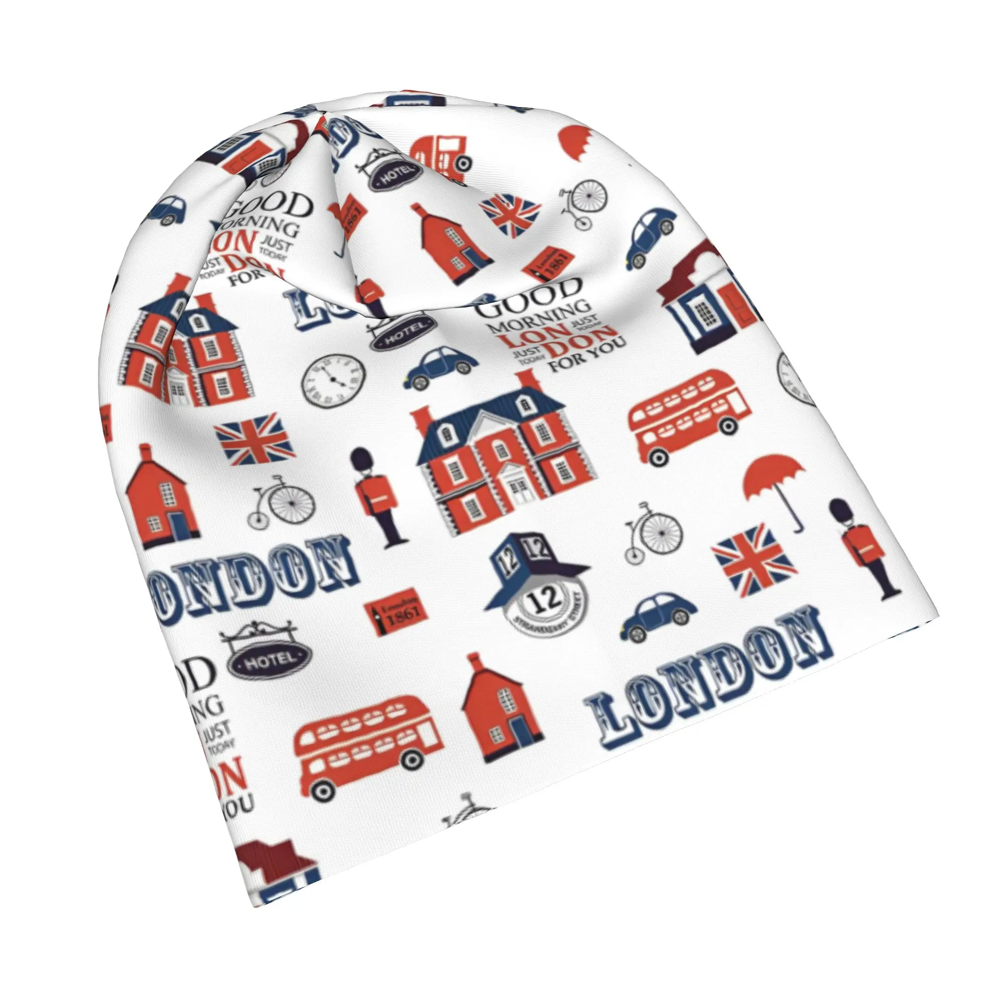Charming London Bonnet Hat Fashion Street A Whimsical Ode Skullies Beanies Hats Men's Women's Warm Head Wrap Caps
