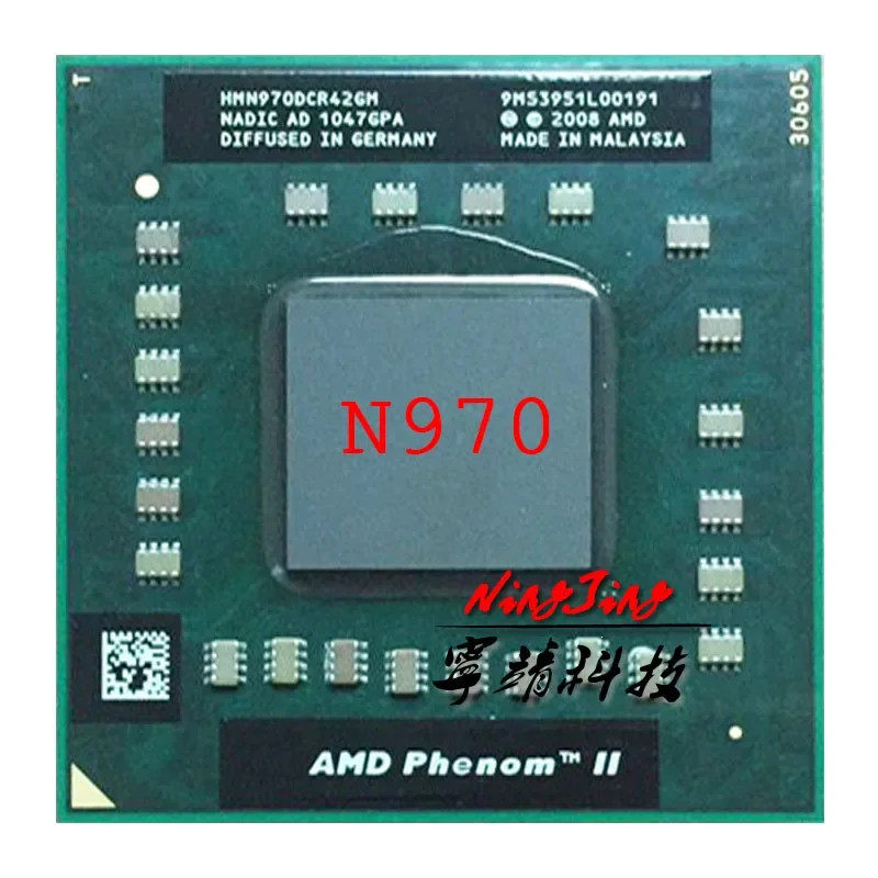 AMD Phenom II رباعي النواة موبايل N970 2.2 جيجا هرتز مستعمل رباعي النواة رباعي الخيوط وحدة المعالجة المركزية HMN970DCR42GM المقبس S1