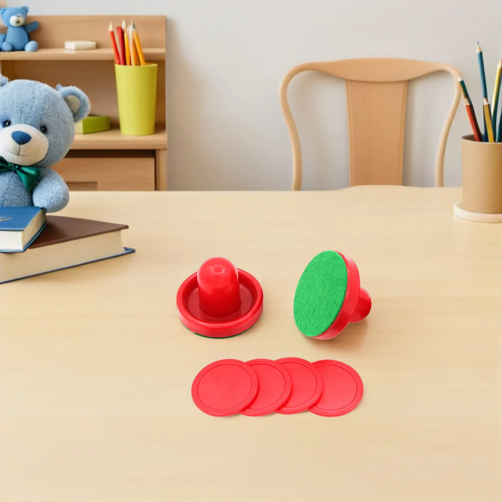 

2Sets Self Adhesive Air Hockey Lint Patches Replacement for Tabletop Air Hockey Pushers Paddles Smooth Stable Airflow Game