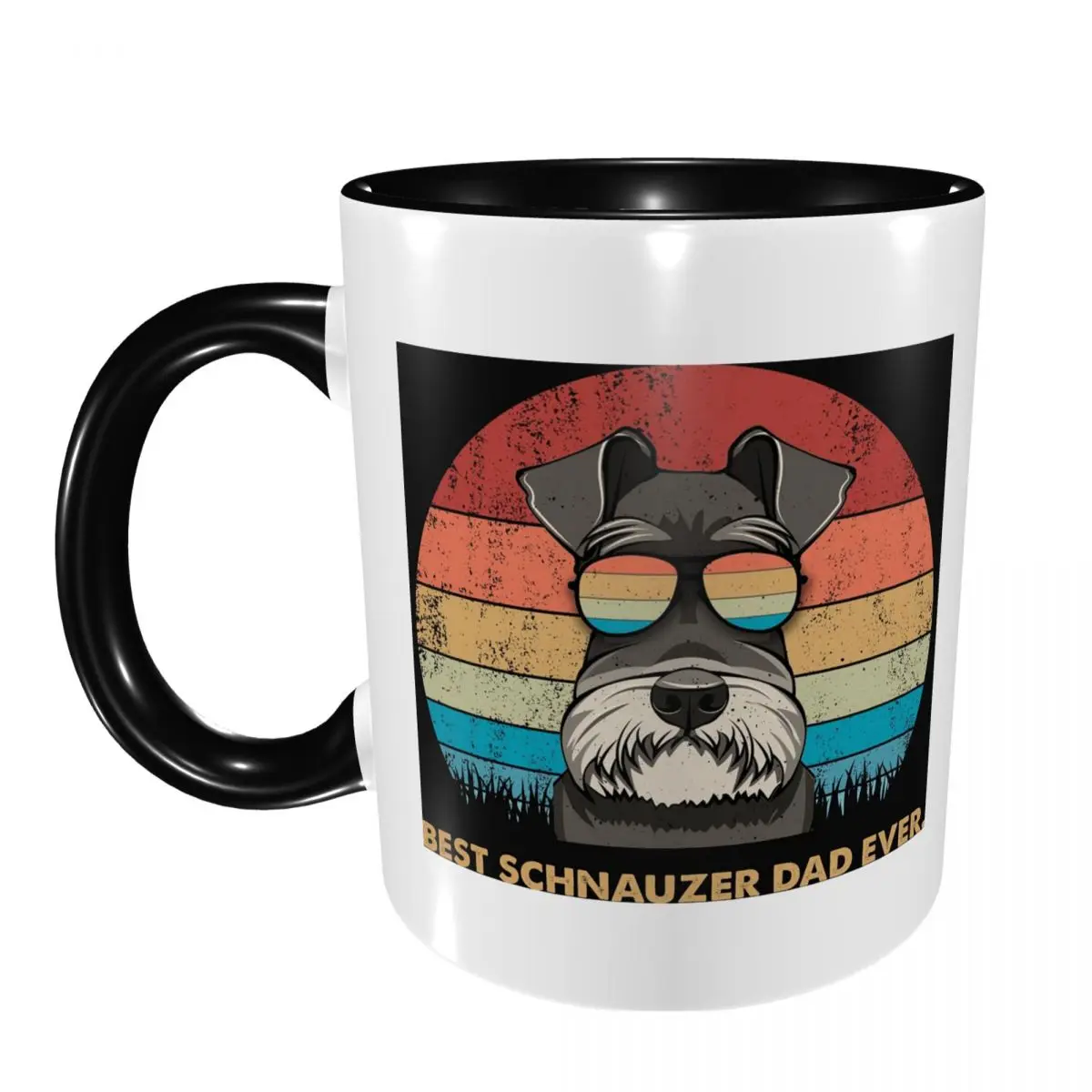 Best Schnauzer Dad Ever Mug Funny Ceramic Coffee Cups Tea Mugs Milk Cup Drinkware Gift for Friends