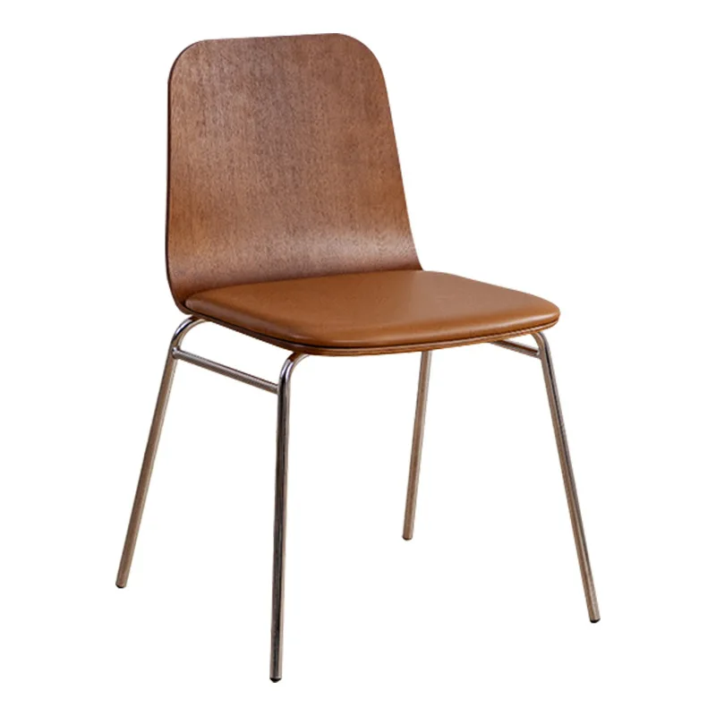

Nordic modern simple dining chair medieval dining table chair backrest negotiation home restaurant solid wood light luxury wroug
