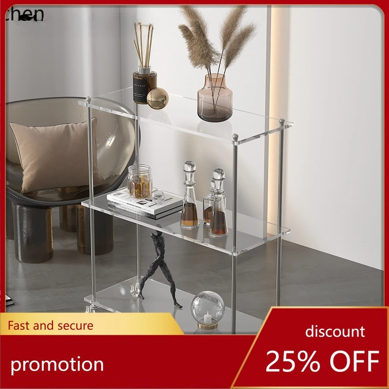 

CZ Acrylic Small Cart, Living Room Side Table, Movable Kitchen Household Storage Rack, Floor-standing Storage Shelf